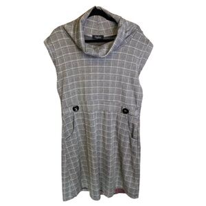 Papillon Grey Pull Over Collared Dress with Pockets Size L